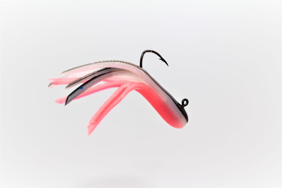 PINK SMOKE TRICOLOR MINIJIG TUBE BAIT