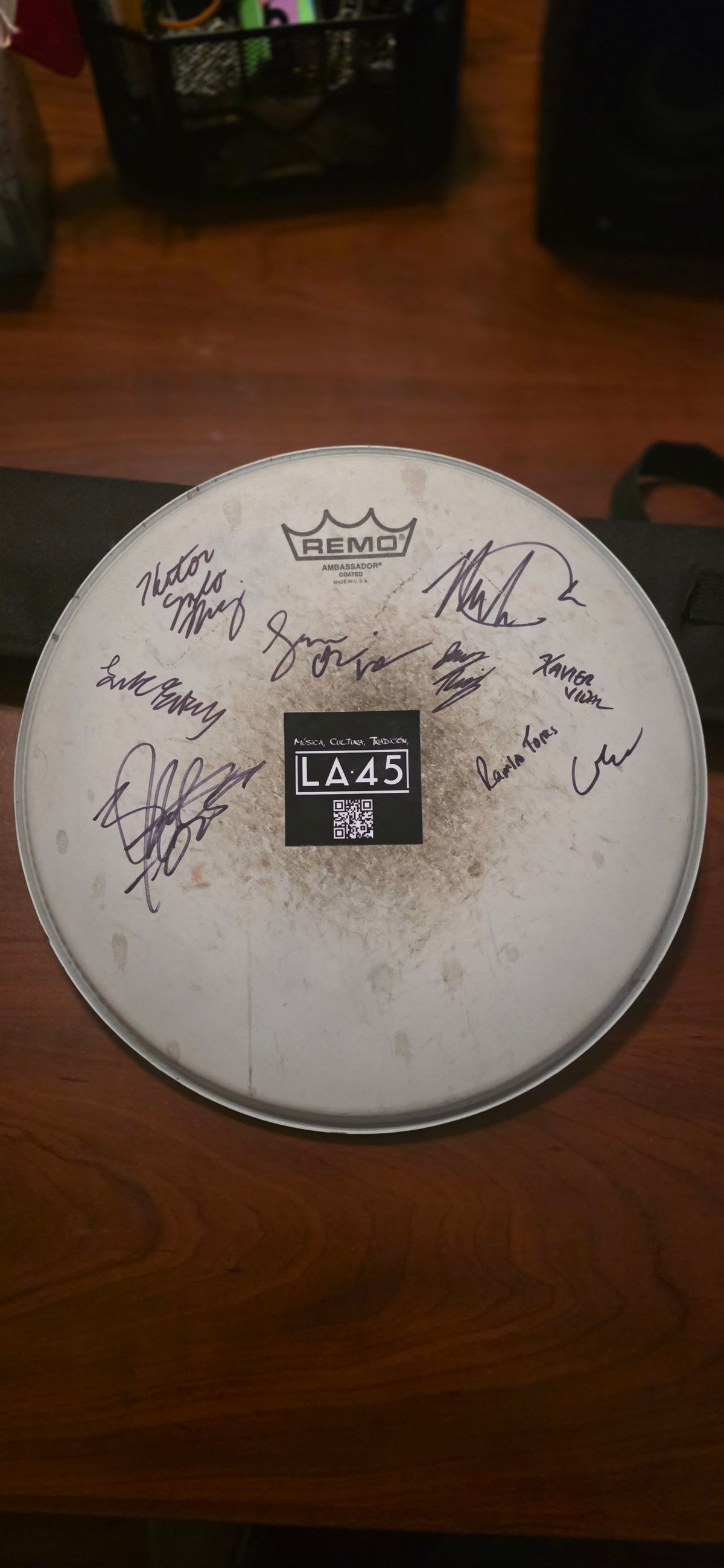 🥁 12" Remo Drum Head – Signed, Played & Studio-Worn