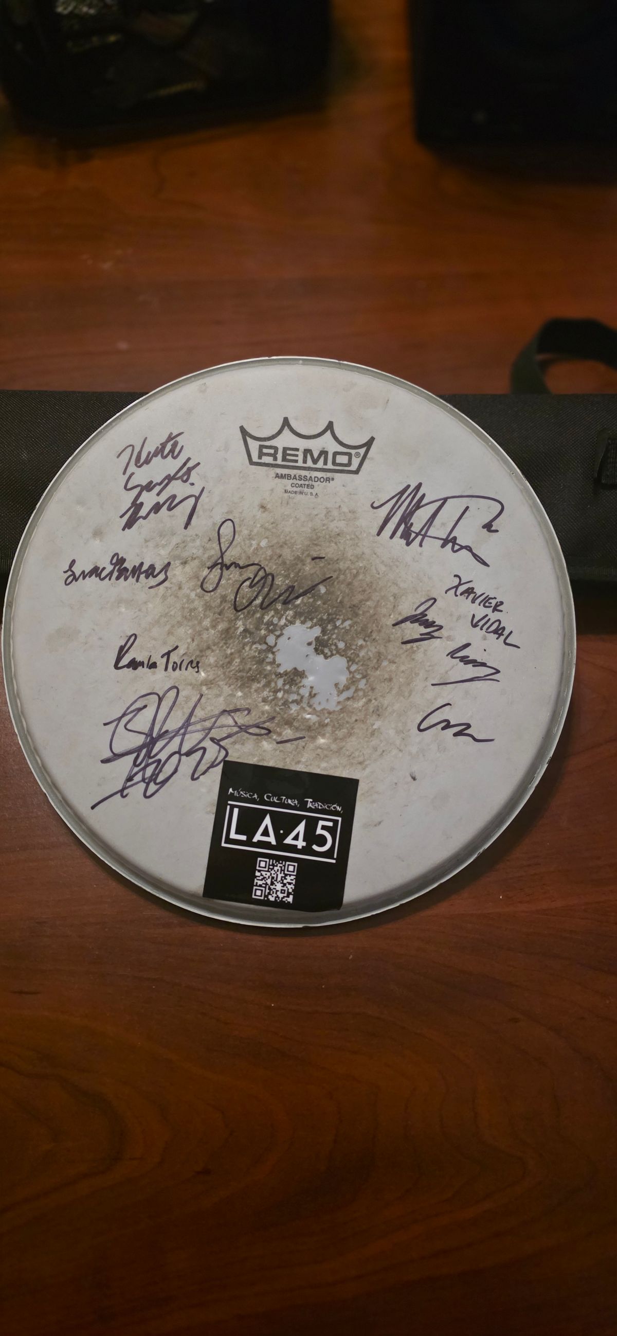 🥁 10" Remo Drum Head – Toured, Recorded & Signed by LA 45