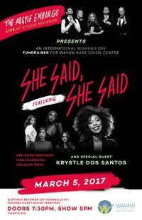 She Said, She Said: International Women's Day fundraiser for WAVAW Rape Crisis Centre