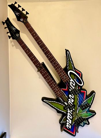 Custom built by Hembry Guitars.  The Camarojuana doubleneck.  Purchased from Hembry Guitars in the early 2000's
