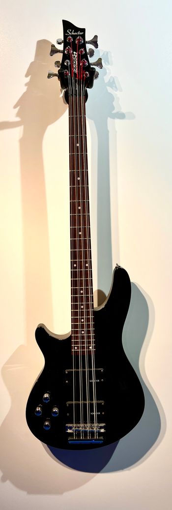 Schecter Diamond Series 8 String Bass.  I don't remember where I bought this one... or when.  But I do love it.  Someday I may get myself a dUg Pinnick 12 String Bass.  Dare to dream.
