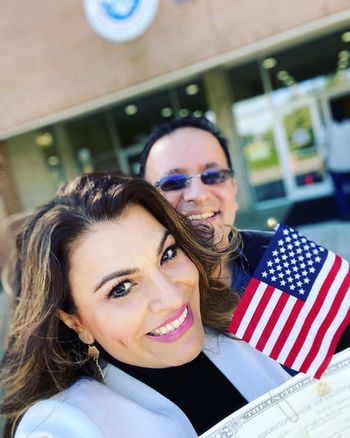 Became a US citizen “ Proud to be an American “
