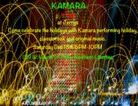 Kamara is back at Jerrys one last time before Christmas performing: holiday, classic rock and original music (click on image for colorful details).
