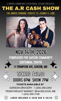A.R CASH: Fundraiser for Garson Community Centre