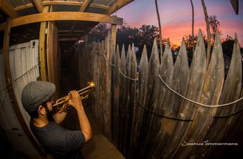 Warming up before a gig at Scoot Inn, Austin, TX. Photo credit: Josh Timmermans
