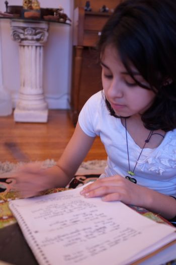 Vocal student during songwriting session
