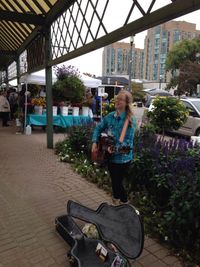 Busking at Midland Farmer's Market