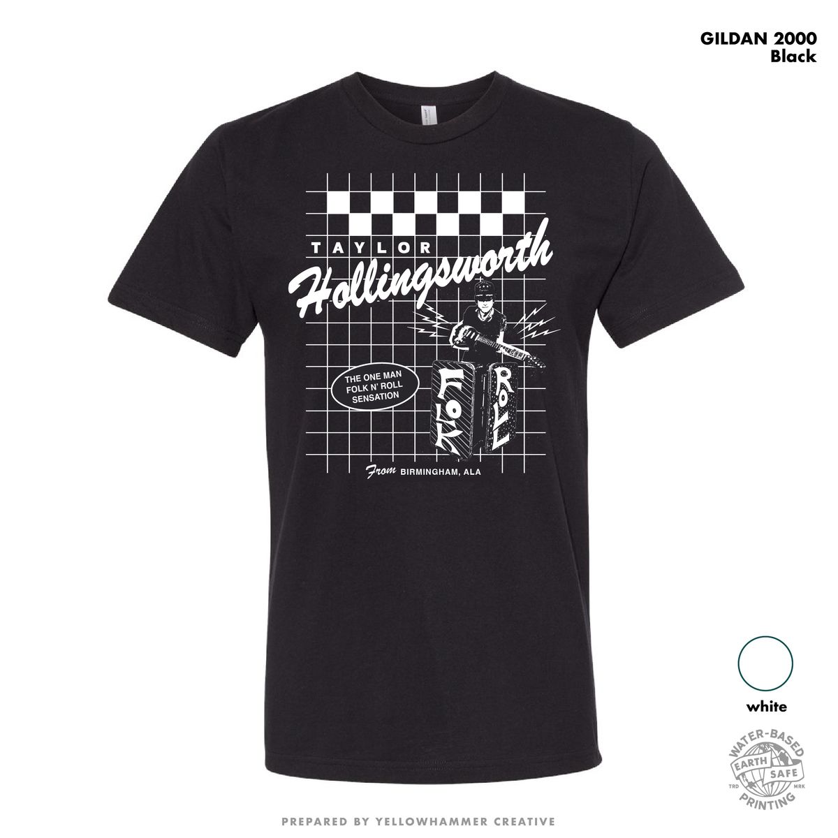 Black TEE (1 Man Folk n Roll SENSATION)