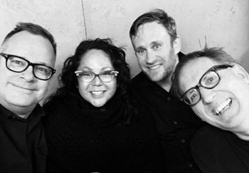 A quick snap before performing with the Raving Poets Band.
