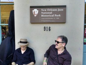 Waiting to play the First Annual New Orleans Accordian Festival with New Orleans keyboard maestro Bart Ramsey.
