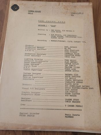 The Young Ones shooting script 1984 'Sick'
