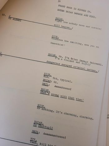 The Young Ones shooting script 1984 'Sick'
