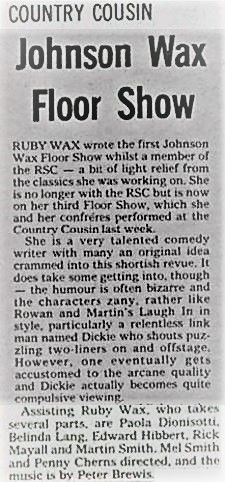 March 1980 Johnson Wax Floor Show
