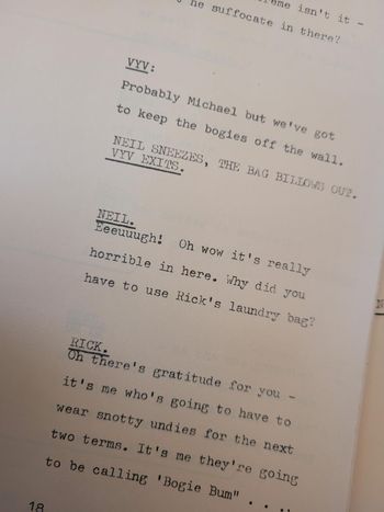The Young Ones shooting script 1984 'Sick'
