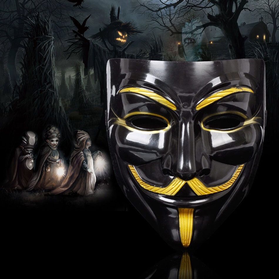 Guy Fawkes - Black & Gold "Anonymous" Mask