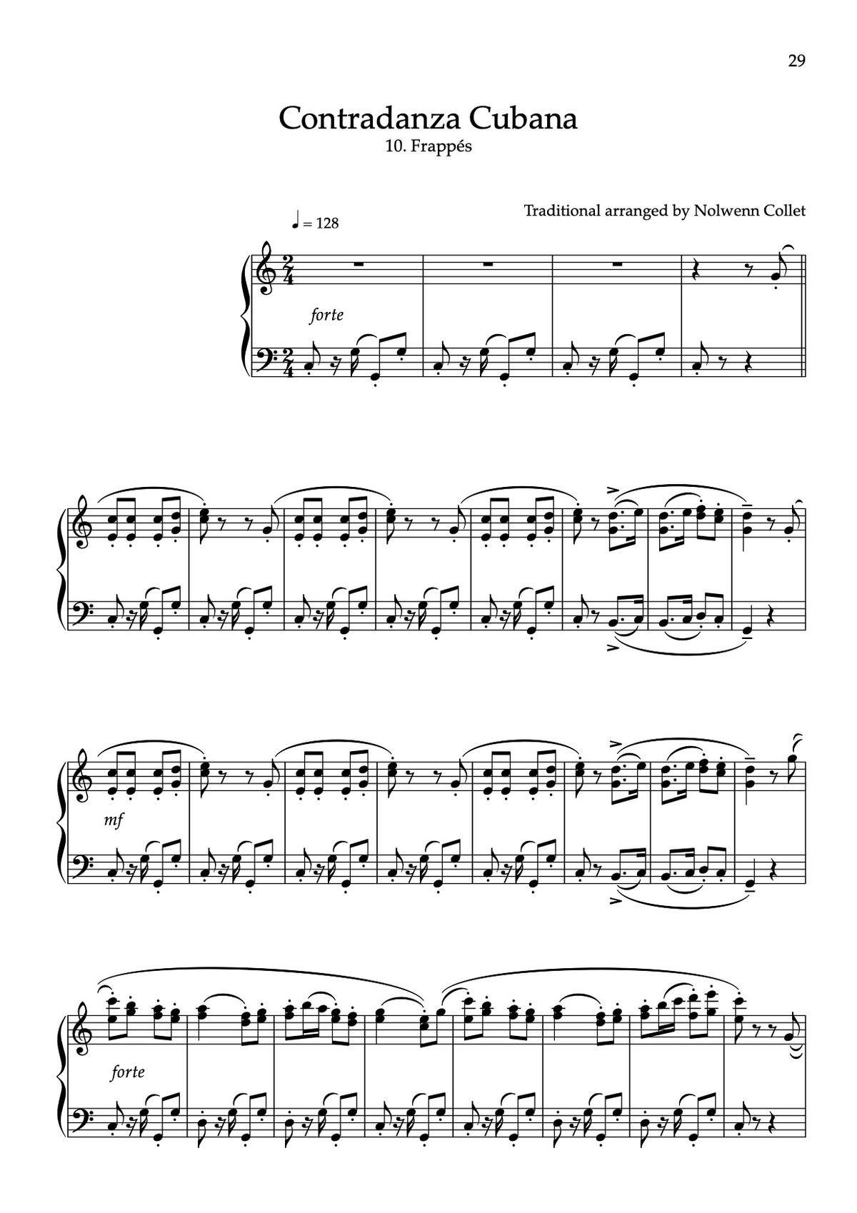 GALA - 10. FRAPPES "Contradanza Cubana" Sheet music PDF