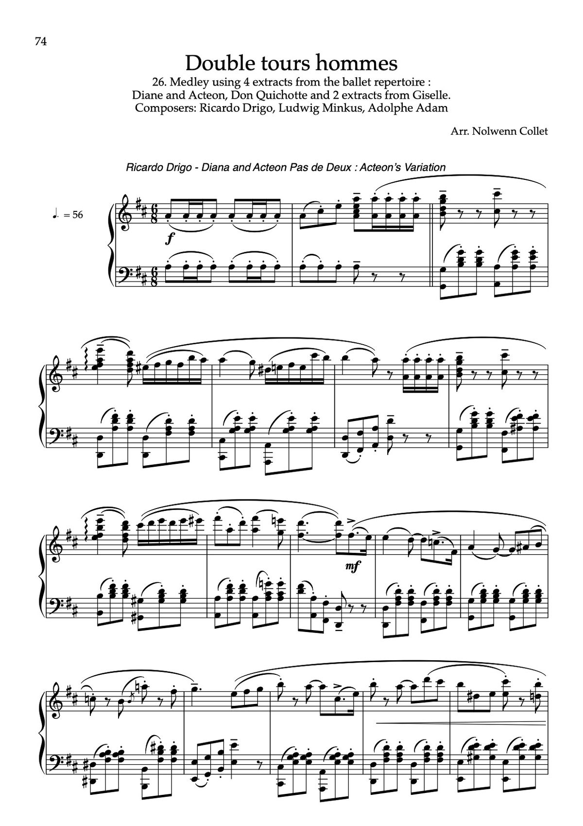 GALA - 26. DOUBLE TOURS HOMMES "Repertoire medley" Sheet music PDF