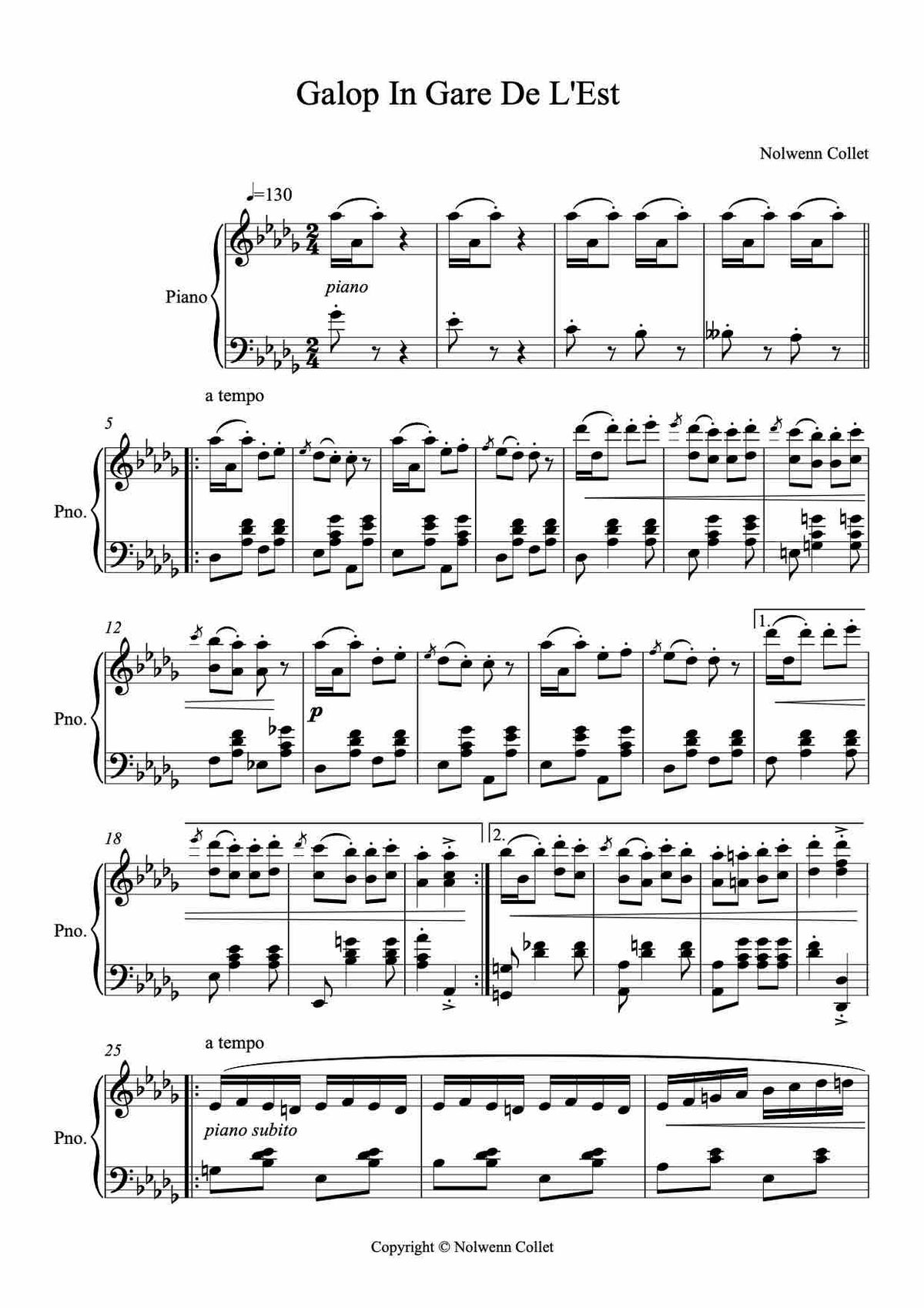 GALOP IN GARE DE L'EST - Sheet music