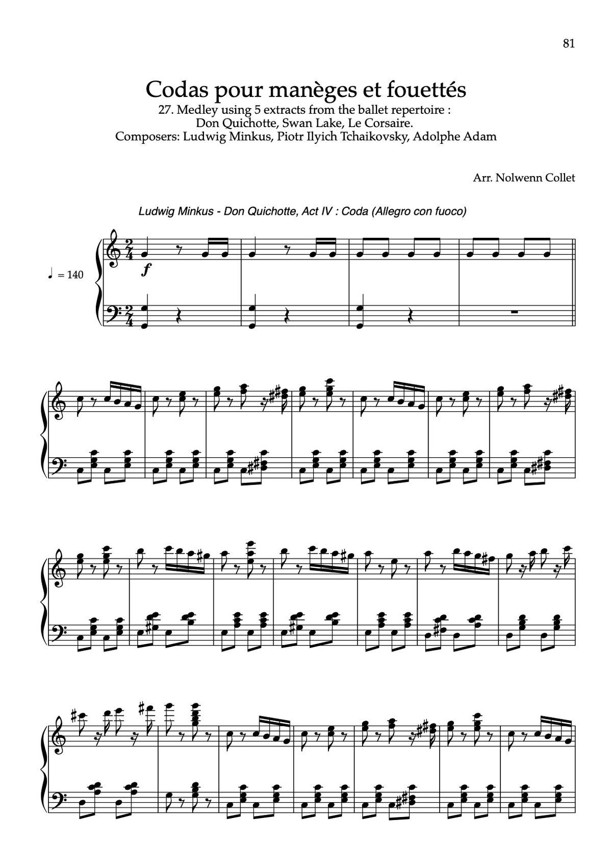 GALA - 27. CODAS FOR MANEGES AND FOUETTES "Repertoire Medley" Sheet music PDF