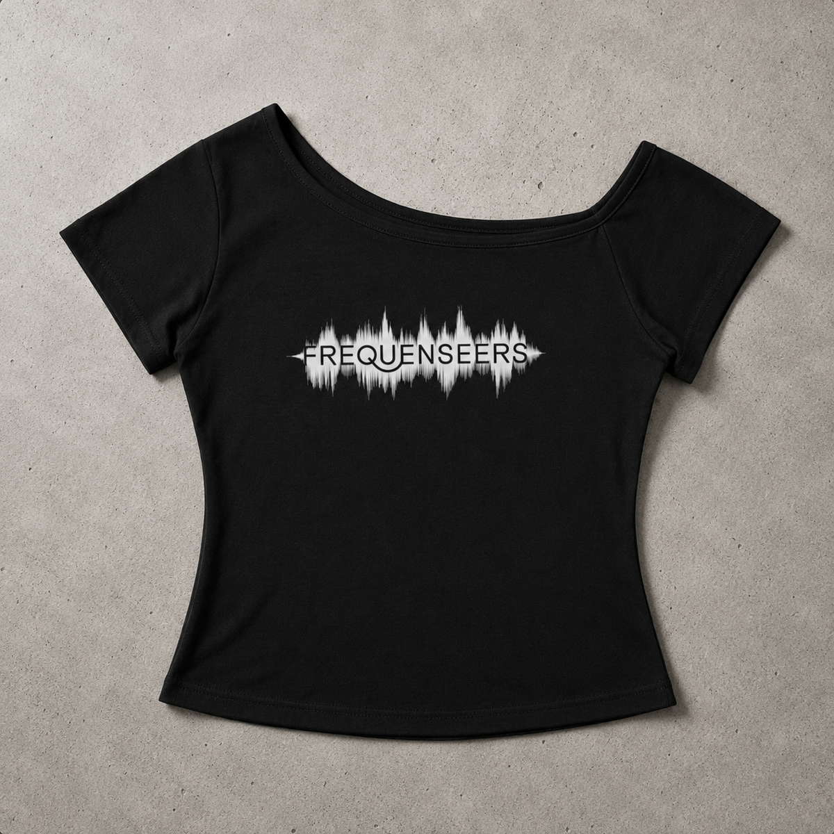 Frequenseers Logo Off The Shoulder T Shirt