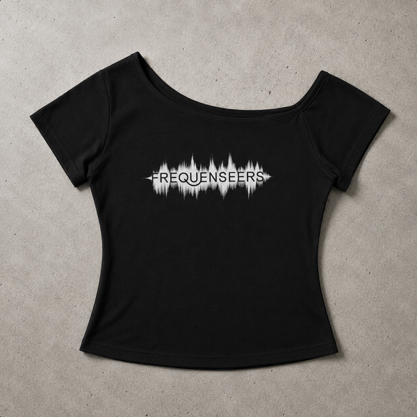 Frequenseers Logo Off The Shoulder T Shirt