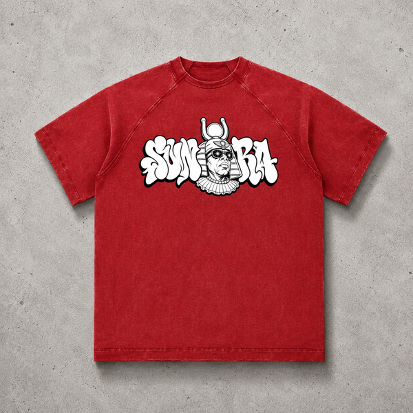 Sun Ra Graff Vintage Washed Raglan Cotton T-Shirt