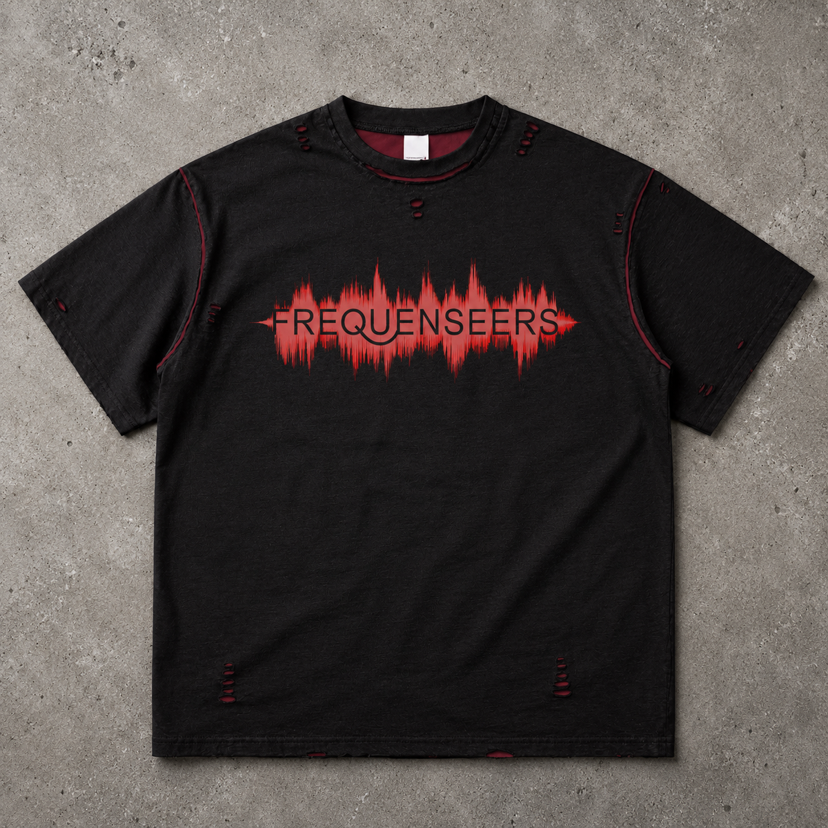 Frequenseers Logo Hand-frayed Reversible T-shirt