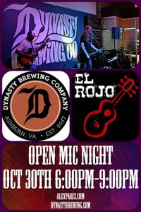 Alex The Red Parez aka El Rojo Hosting Open Mic Night at Dynasty Brewing Company in Ashburn, VA alexparez.com/shows
