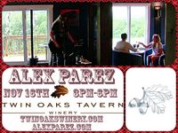 Alex The Red Parez aka El Rojo Returns to Twin Oaks Tavern Winery in Bluemont, VA! Sunday! November 16th, 2025 3:00pm-6:00m! alexparez.com/shows