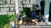 Alex The Red Parez aka El Rojo Returns to Bluemont Station Brewery and Winery in Bluemont, VA! Saturday! November 9th, 2024 5:00pm-8:00pm! alexparez.com/shows