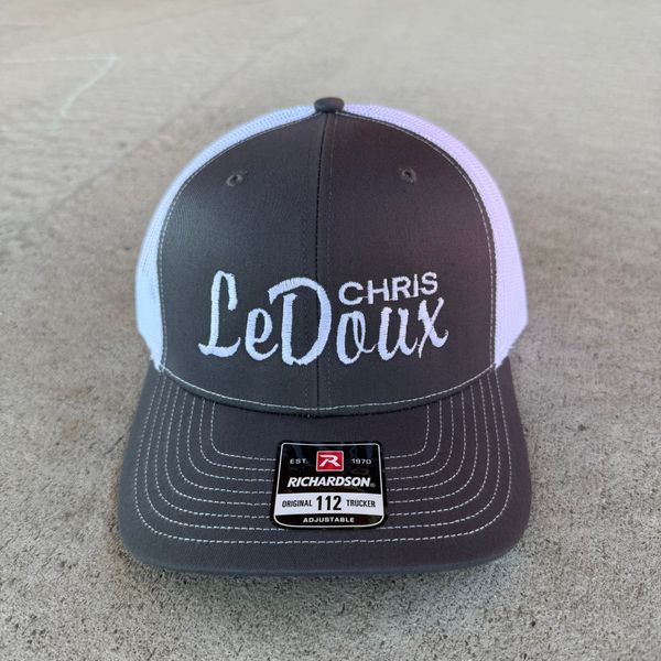 Chris LeDoux White Script Gray Hat