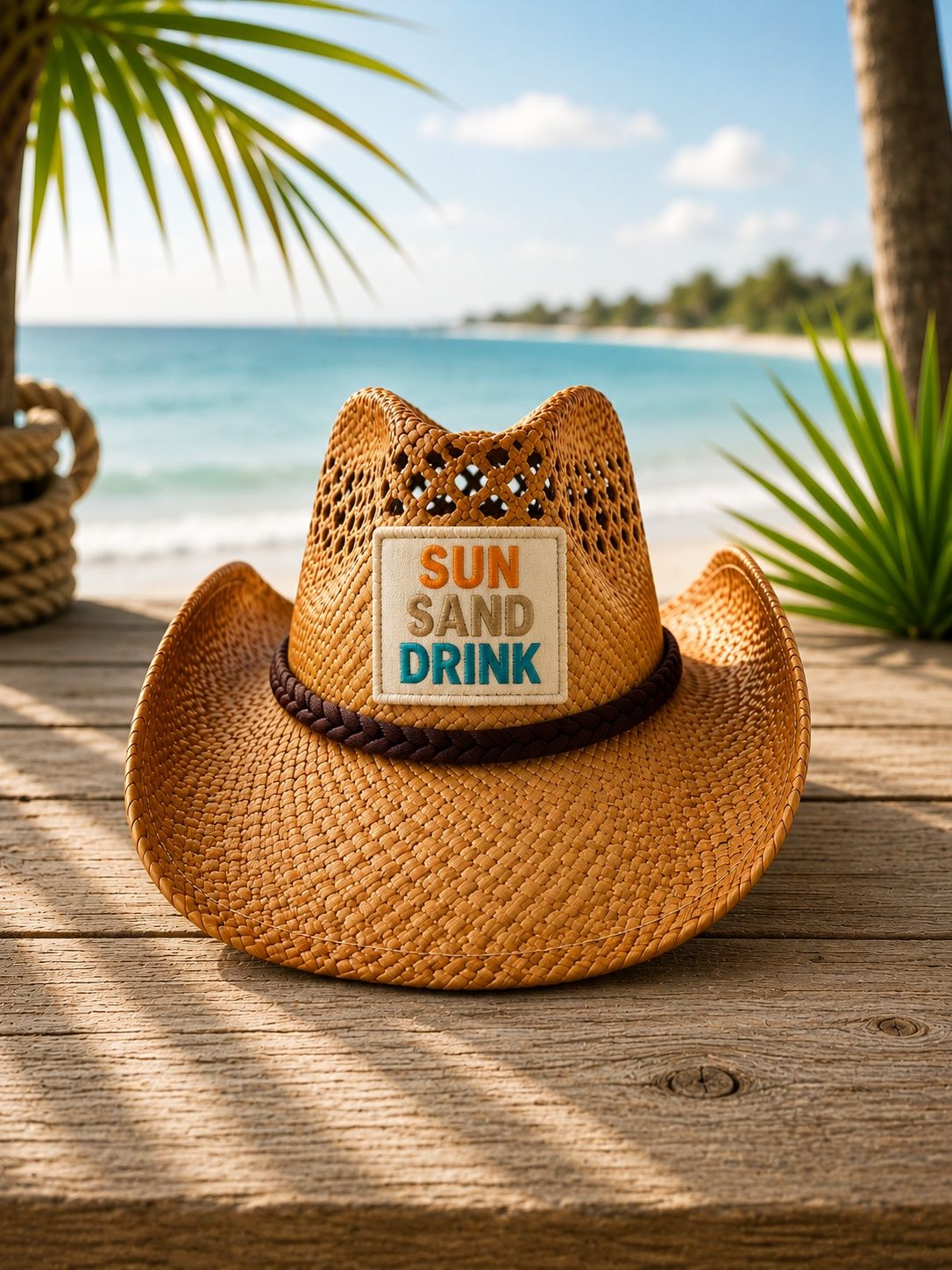 Limited Edition "Sun, Sand, Drink" Straw Hat 