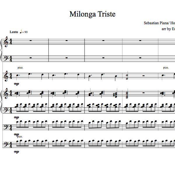 Milonga Triste-Quartet+Bass Clarinet