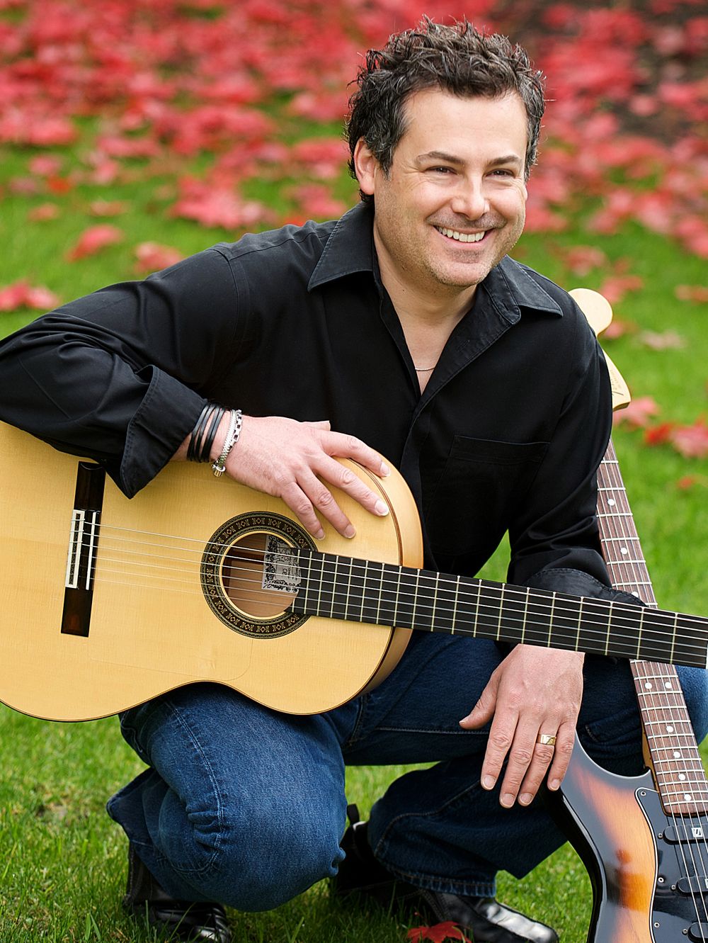 John Gilliat with both his Acoustic and Electric Guitars