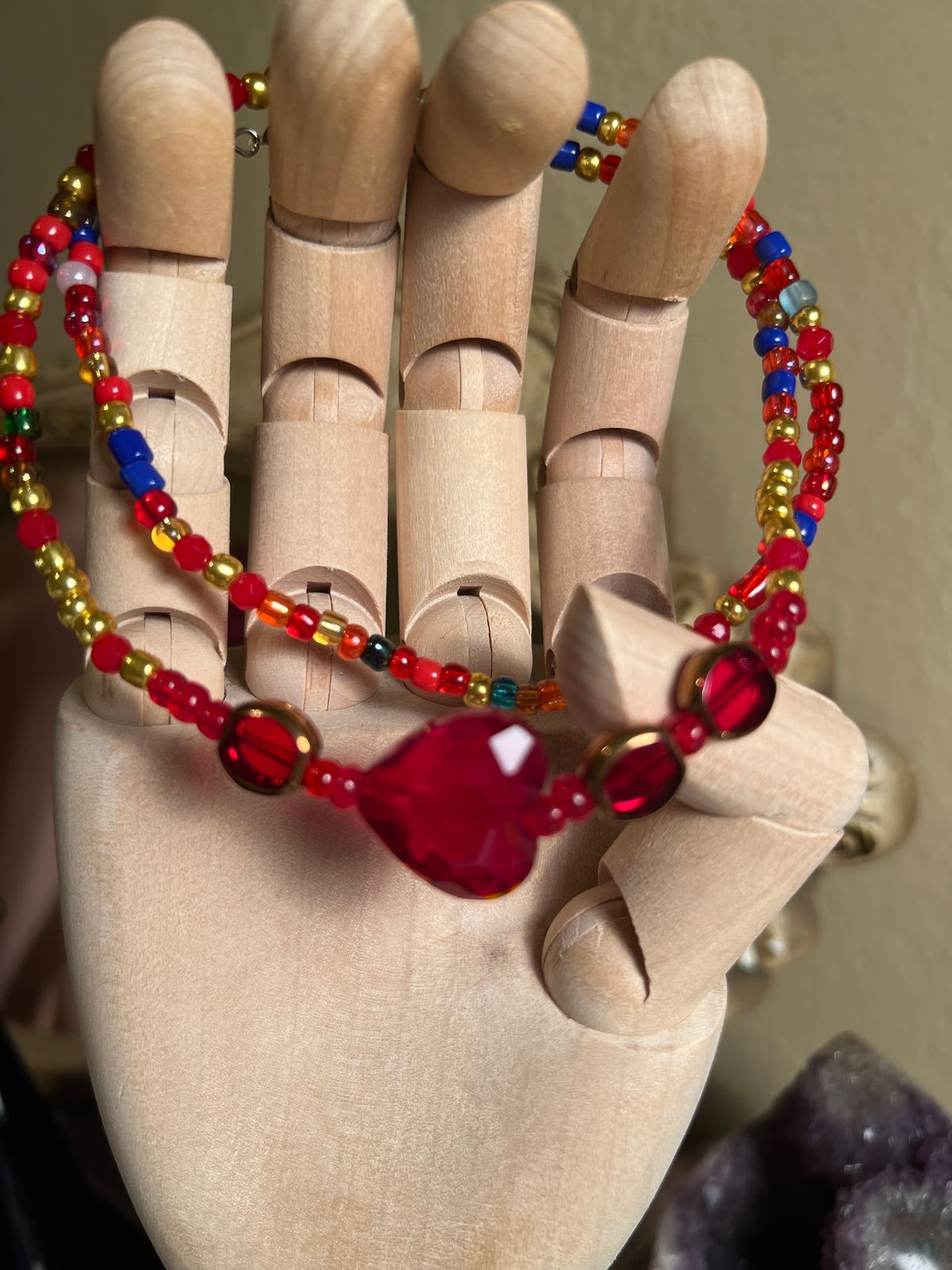 Thigh Beads w/GARTER—“Passionate Heart” 