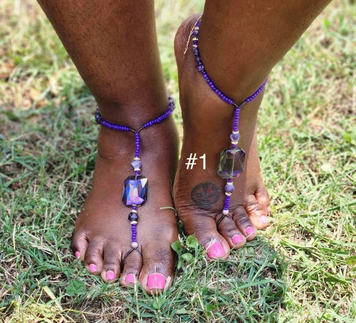 Toe-ring anklet w/CRYSYALS