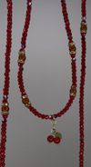 🍒 “Lady in Red” Carnelian Cherry Dangle waist beads 