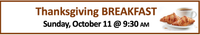 Thanksgiving Sunday Service with Breakfast