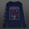 "Vertigo" - Neon Navy Long Sleeve T-shirt