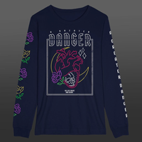 "Vertigo" - Neon Navy Long Sleeve T-shirt