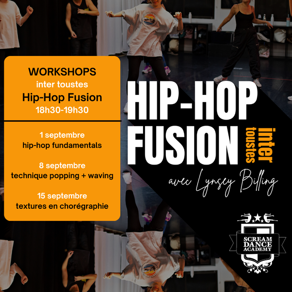 Voir la liste de nos Ateliers Hip-Hop Fusion intermédiaires mardis 18h30