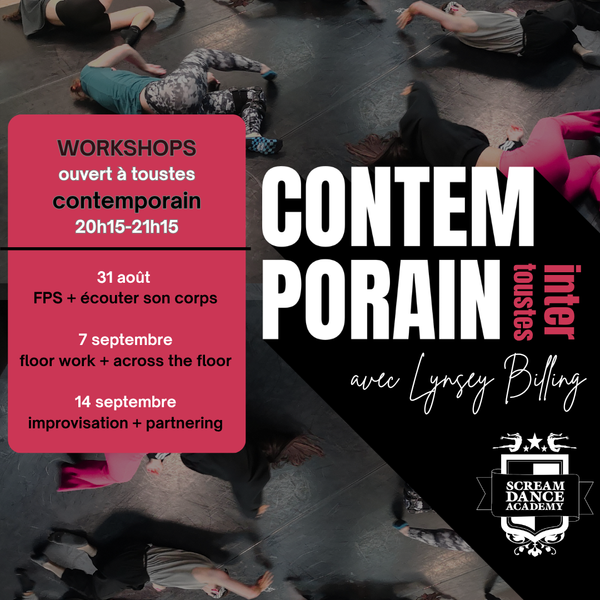 Voir la liste de nos Ateliers Contemporain lundi 20h30