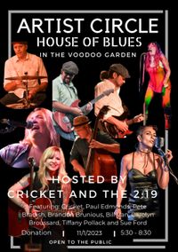 Cricket And The 2:19 host “The Artists Circle”