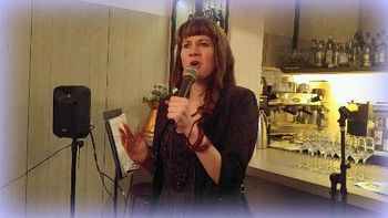 "Cabaret of Art, Chocolate & Wine" in Kitchen at Cobble Hill, Brooklyn, NY, February 2017

