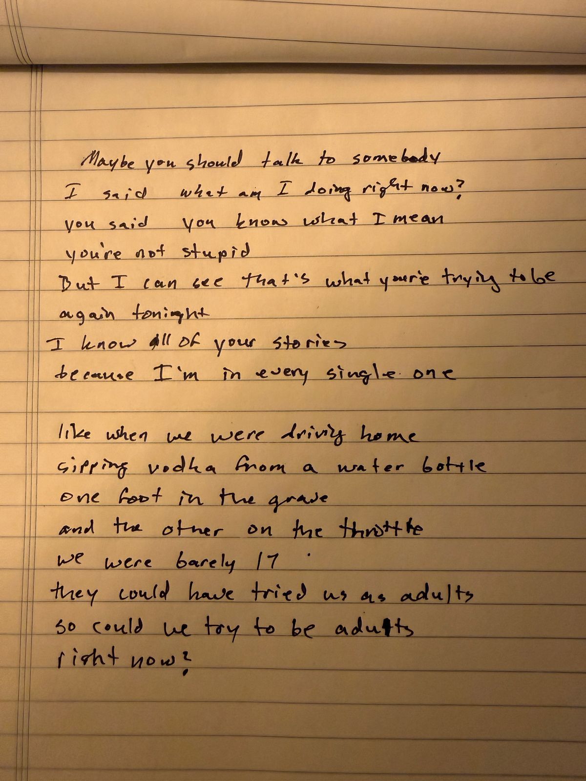 Handwritten Lyrics
