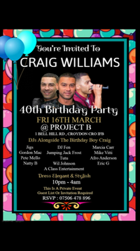 Craig Williams Mi-Soul DJ Birthday Party 