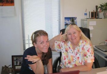 This perfectly captures our dynamic, ha!  Talkin business in her office on Music Row
