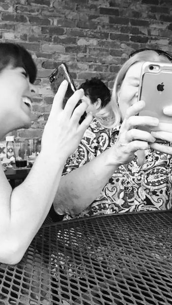 Kim captured the moment and I remember it perfectly out on the patio of The Fillin Station.
