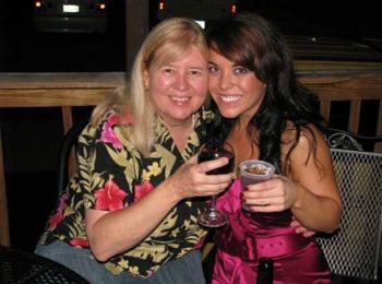 My 22nd birthday party on the patio of Loser's, complete with a Hannah Montana birthday cake
